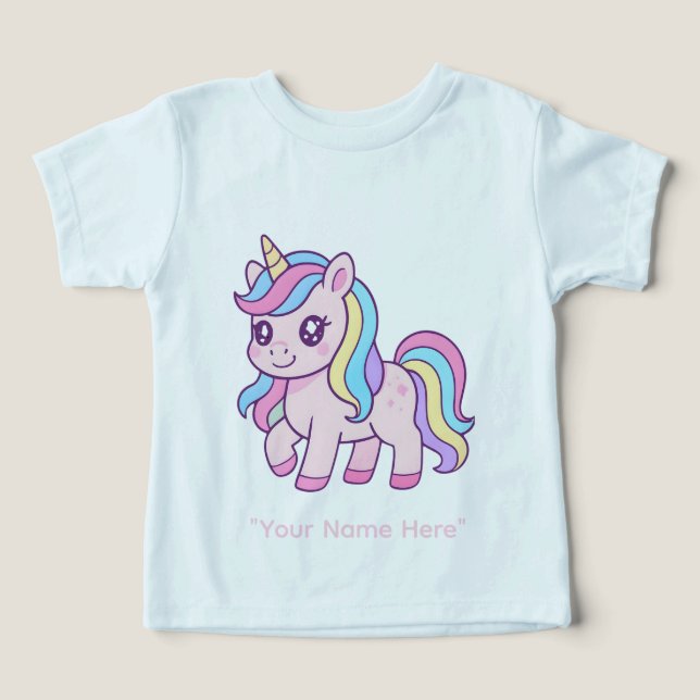 Cute Kawaii Pastel Unicorn Rainbow Girls Birthday  (Design Front)