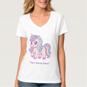 Cute Kawaii Pastel Unicorn Rainbow Girls Birthday T-Shirt