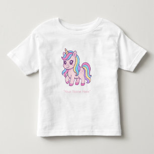 Cute Kawaii Pastel Unicorn Rainbow Girls Birthday  Toddler T-Shirt