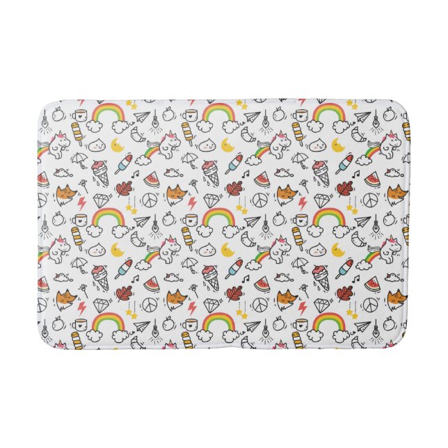 Cute Kawaii Pattern bath mats (Front)