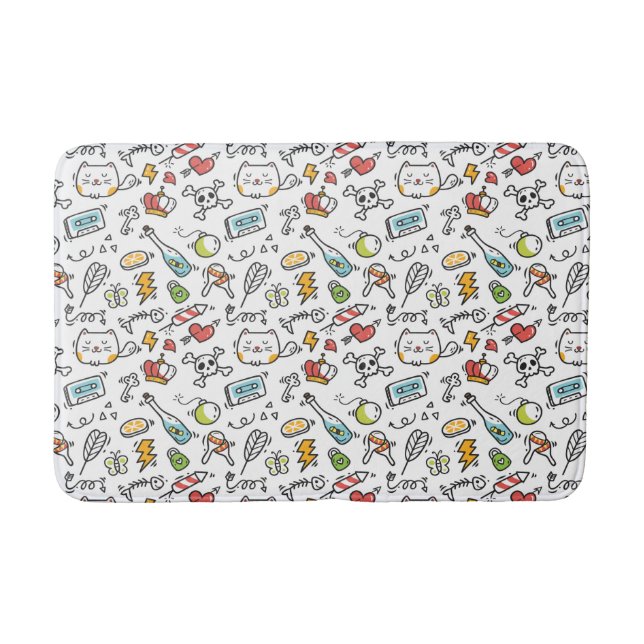 Cute Kawaii Pattern bath mats (Front)