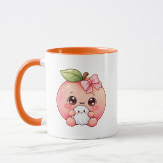 Cute Kawaii Peach Ghost Halloween Mug