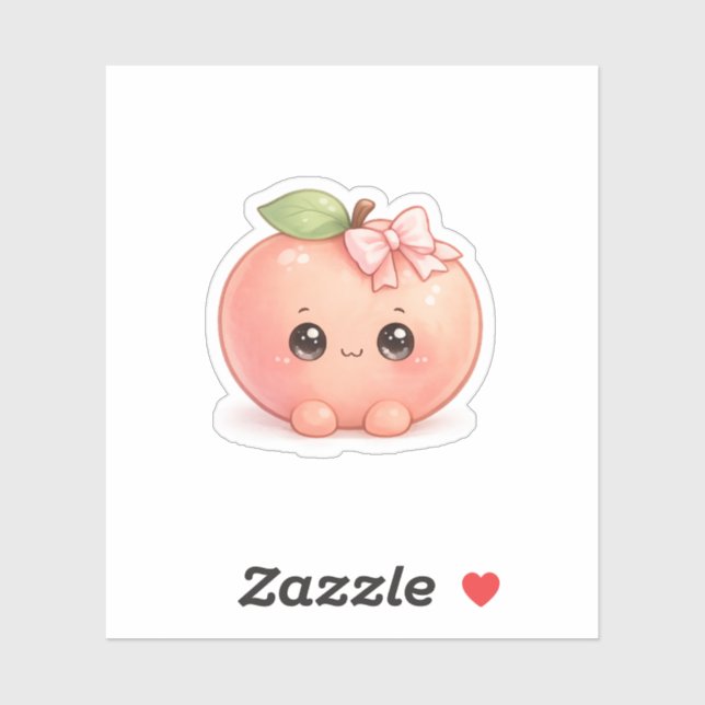 Cute Kawaii Peach Sticker (Sheet)