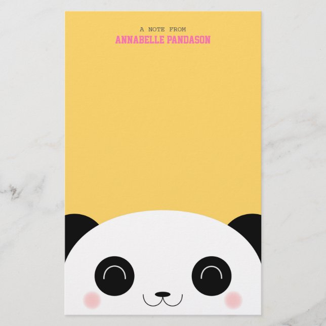 Cute Kawaii Peekaboo Panda Stationery (Front)