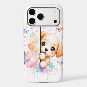 Cute Kawaii Peeking Puppy Magical Pastel Clouds