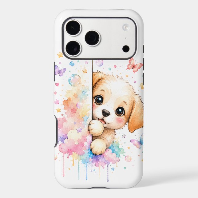 Cute Kawaii Peeking Puppy Magical Pastel Clouds (Back)