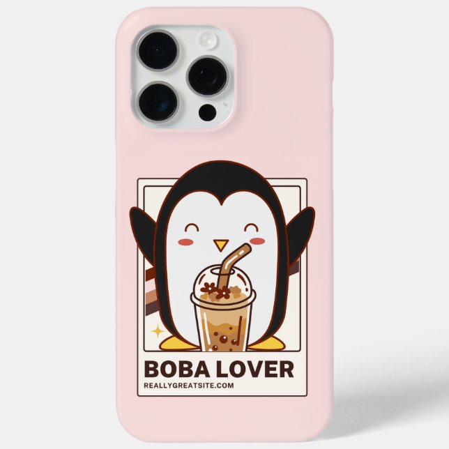 Cute Kawaii Penguin Boba Lover Case-Mate iPhone Case (Back)