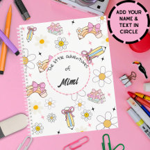 Cute Kawaii Personalised Kids Name Notebook