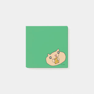 Cute Kawaii Pet Hamster Animal Green Sticky Post-it Notes