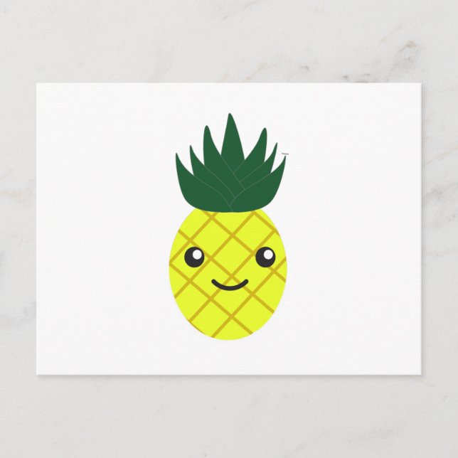 Cute Kawaii Pineapple Holiday Postcard (Front)