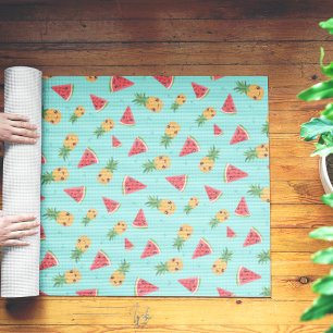 Cute Kawaii Pineapple & Watermelon Pattern Yoga Mat