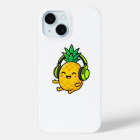 Cute Kawaii Pineapple Wearing Headphones SuSticker