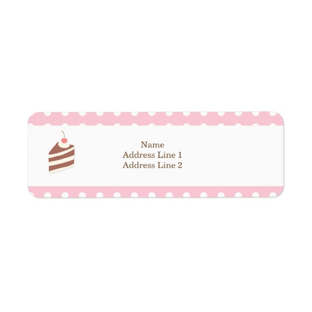CUTE KAWAII Pink Cake Bakery Return Address Label (Front)