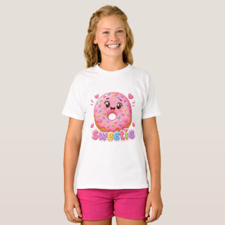 Cute Kawaii Pink Doughnut - Sweetie Sprinkle Dough T-Shirt