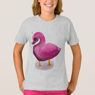 Cute Kawaii Pink Duck & Hearts Nursery Art T-Shirt