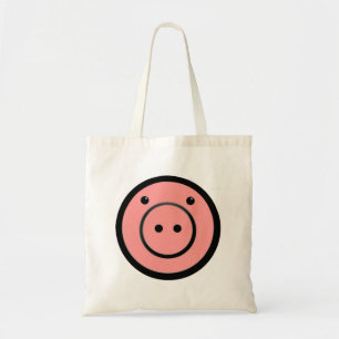 Cute Kawaii Pink Piggy Pig Vector Art Tote Bag