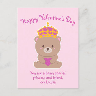 Cute Kawaii Pink Royal Beary Special Princess Postcard