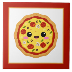 Cute Kawaii pizza lovers home business crafting Tile