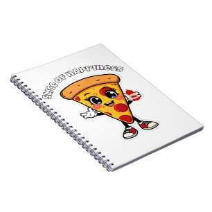 Cute Kawaii Pizza Notebook Fun Cartoon Food Cover