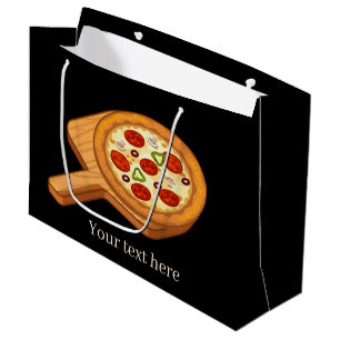 cute Kawaii pizza party lovers add text  Large Gift Bag