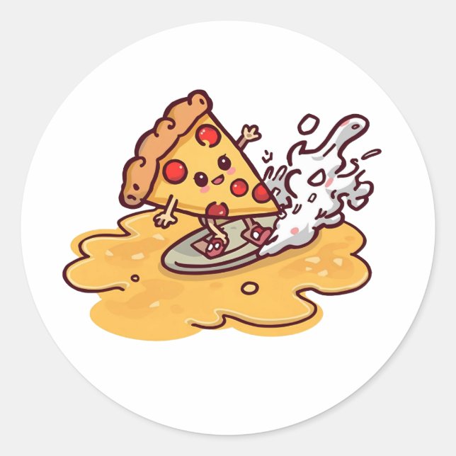 Cute Kawaii Pizza Sticker funny and cheesy (Front)