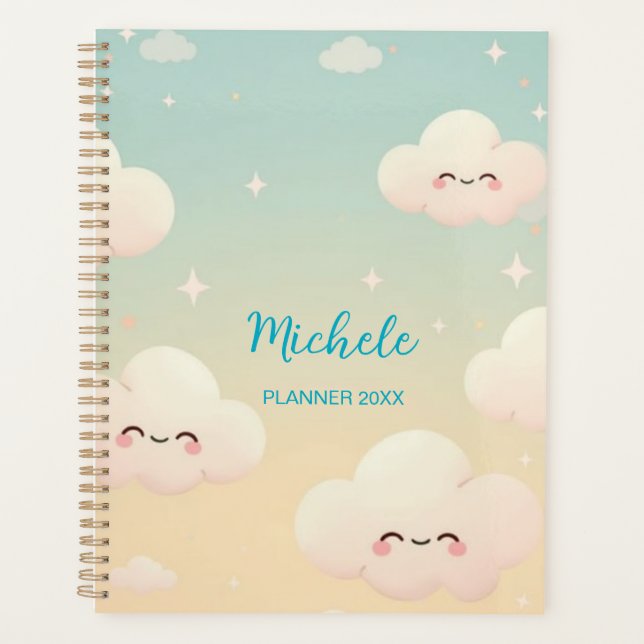 Cute Kawaii Planner | Pastel Cloud Journal for Kid (Front)