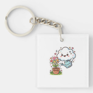 Cute Kawaii Plant Kindness Cute Cloud and FSticker Key Ring