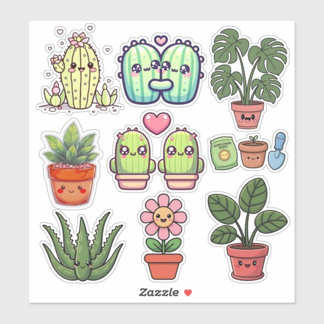 Cute Kawaii Plants (Sheet)