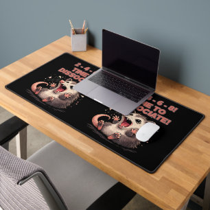 Cute Kawaii Possum Time to Dissociate Funny Design Desk Mat