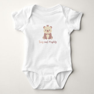 Cute Kawaii Prince Bear "Tiny but Mighty" Baby Bod Bodysuit