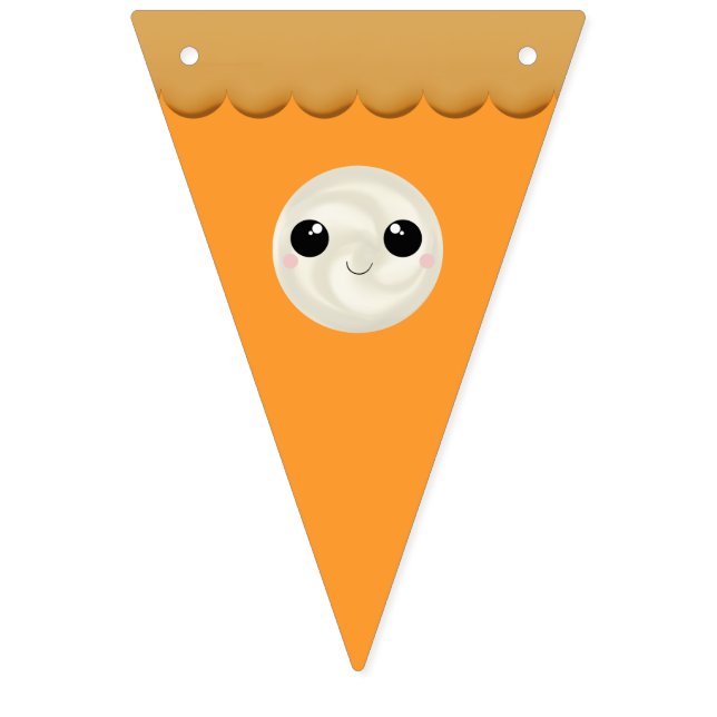 Cute Kawaii Pumpkin Pie Fall Autumn Thanksgiving Bunting (First Flag)