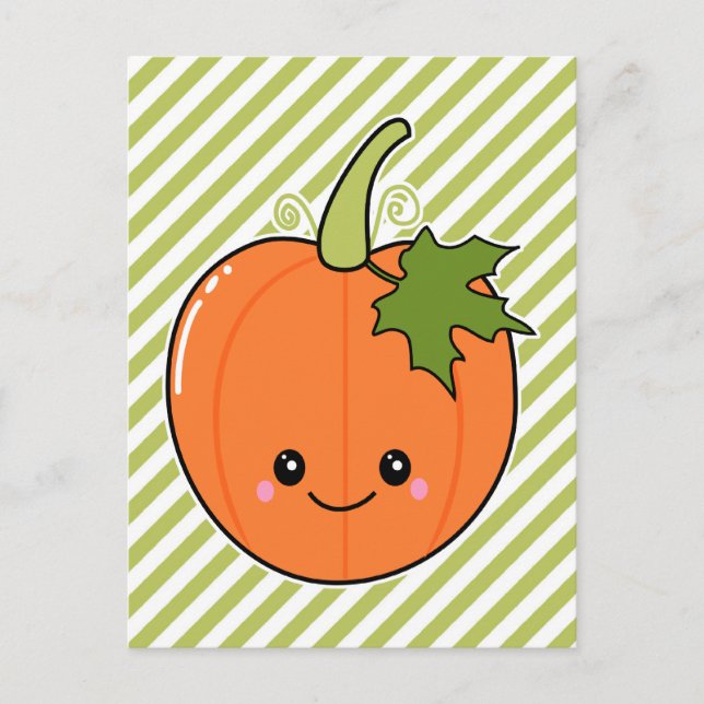 Cute Kawaii Pumpkin Postcard (Front)