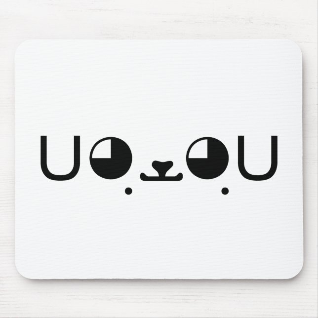 Cute Kawaii Puppy Dog Japanese Kaomoji Emoticon Mouse Pad (Front)