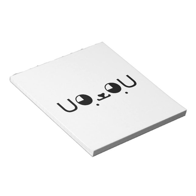 Cute Kawaii Puppy Dog Japanese Kaomoji Emoticon Notepad (Angled)