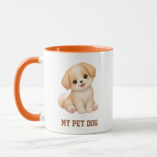 Cute Kawaii Puppy Dog Two Tone Coffee Mug