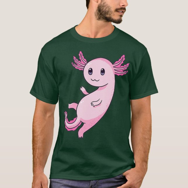 Cute Kawaii Purple Axolotl Pastel Goth UWU Face T-Shirt (Front)