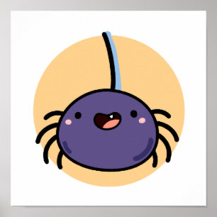 Cute Kawaii Purple Spider Poster