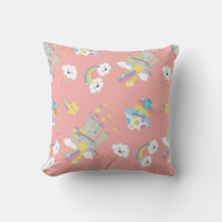 Cute Kawaii Rainbow Castle Happy Clouds Coral
