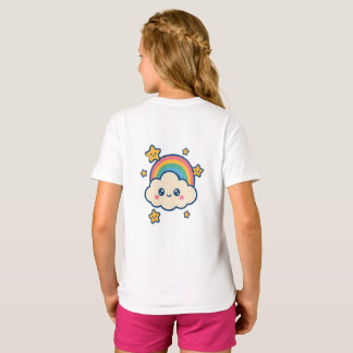 Cute Kawaii Rainbow Cloud and Stars - Cute Kids T- T-Shirt