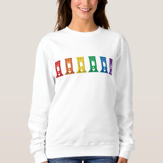 Cute Kawaii Rainbow Guillotine White Sweatshirt (Front)