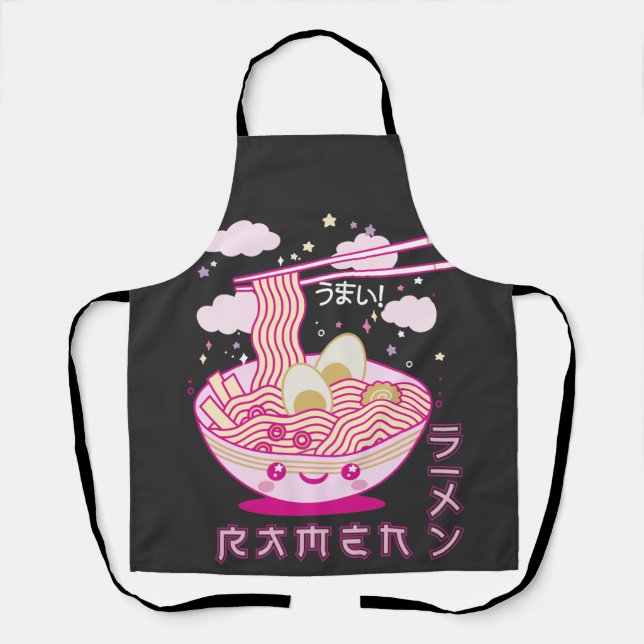 Cute Kawaii Ramen Anime Noodles Ramen Girls, Teens Apron (Front)