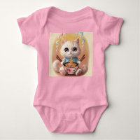 Cute Kawaii Ramen Cat Baby Bodysuit – Adorable Noo