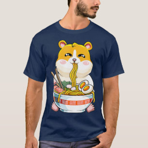 Cute kawaii ramen  hamster japanese anime - T-Shirt