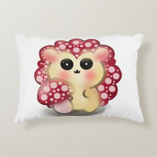 Cute Kawaii Red Mushroom Hedgehog Toadstool Art Decorative Cushion