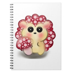 Cute Kawaii Red Mushroom Hedgehog Toadstool Art Notebook