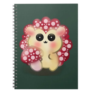 Cute Kawaii Red Mushroom Hedgehog Toadstool Art Notebook
