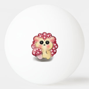 Cute Kawaii Red Mushroom Hedgehog Toadstool Art Ping Pong Ball