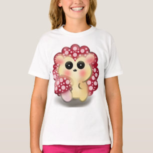 Cute Kawaii Red Mushroom Hedgehog Toadstool Art T-Shirt