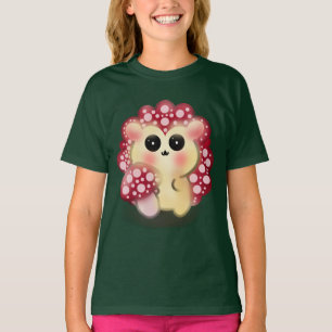 Cute Kawaii Red Mushroom Hedgehog Toadstool Art T-Shirt