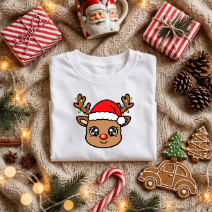Cute Kawaii Reindeer - Kids Christmas Design T-Shirt